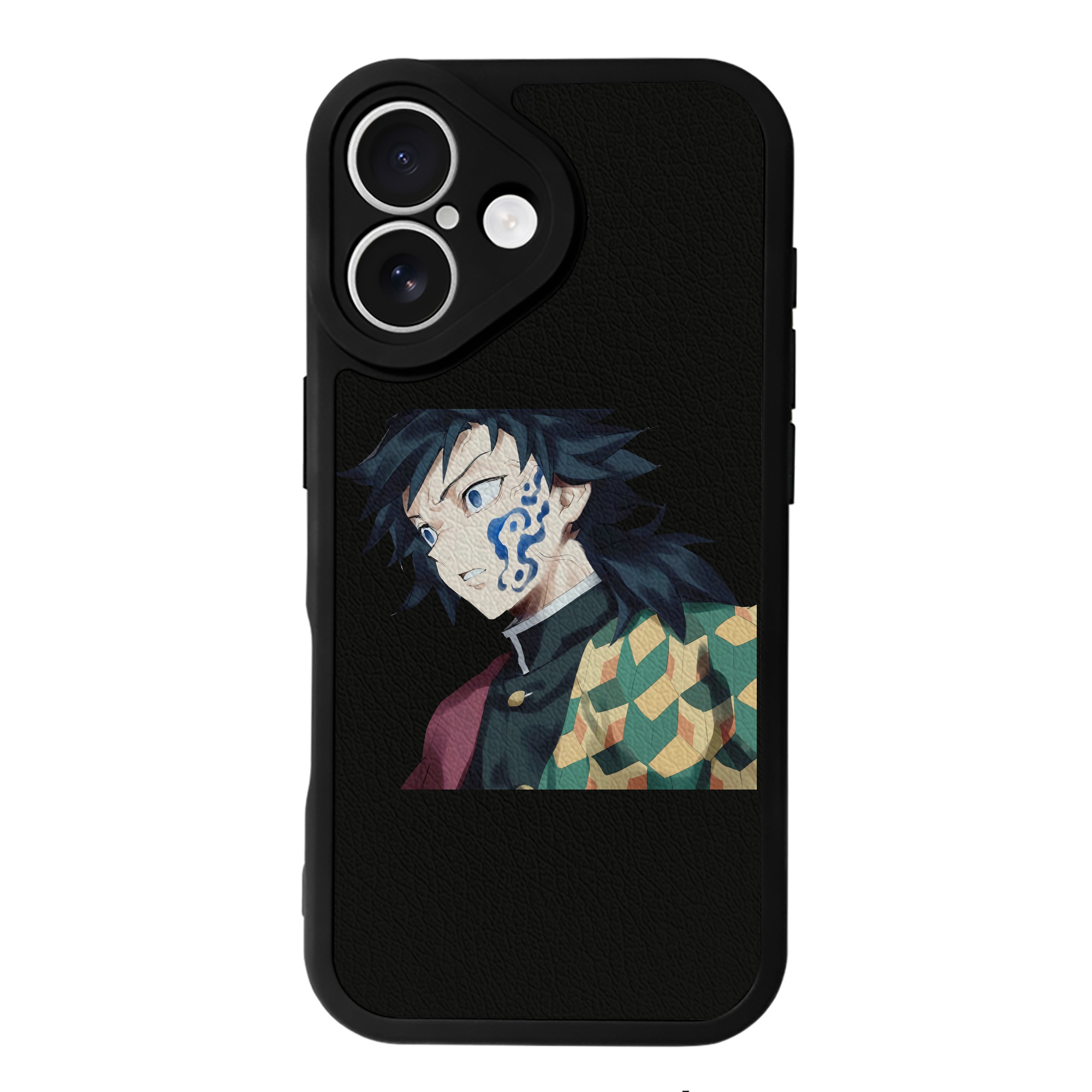 （画像用） 鬼滅の刃（きめつのやいば）水柱-冨岡 義勇／とみおか ぎゆう Tomioka Giyuu 【iPhone 16シリーズ対応】シリコンスマホケース（レザー調） 材質：シリコン